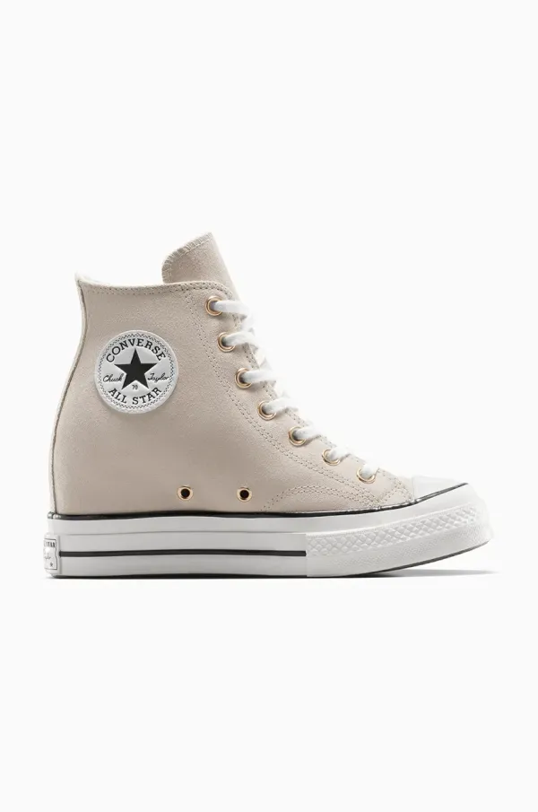 Converse Superge iz semiša Converse Chuck 70 bež barva, A13833C