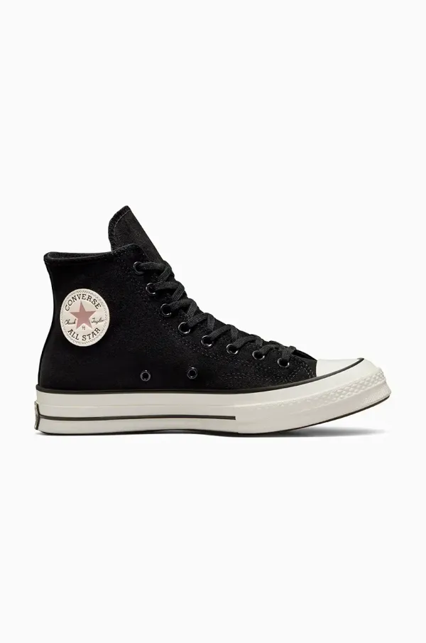 Converse Superge iz semiša Converse Chuck 70 črna barva, A09474C