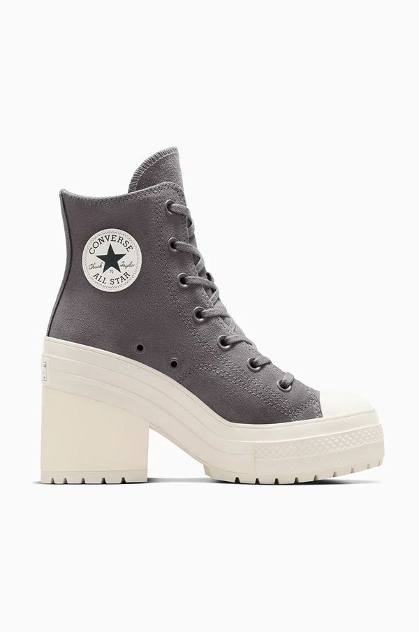 Converse Superge iz semiša Converse Chuck 70 De Luxe Heel siva barva, A12327C