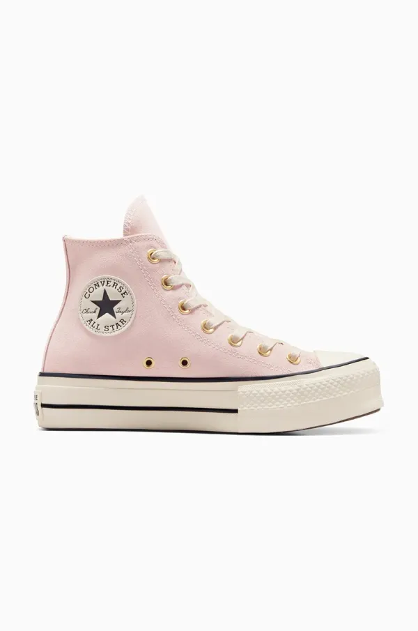 Converse Superge iz semiša Converse Chuck Taylor All Star Lift roza barva, A13823C