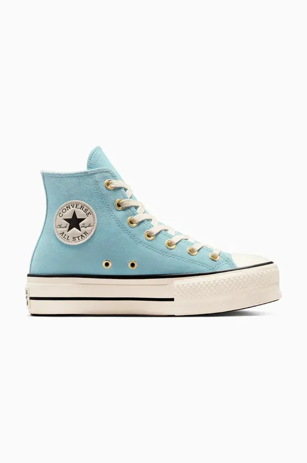 Converse Superge iz semiša Converse Chuck Taylor All Star Lift turkizna barva, A13824C