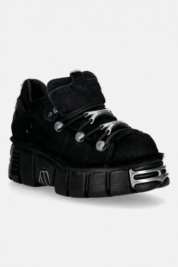 New Rock Superge iz semiša New Rock PELO NEGRO, TOWER NEGRO ACERO + lateral + p