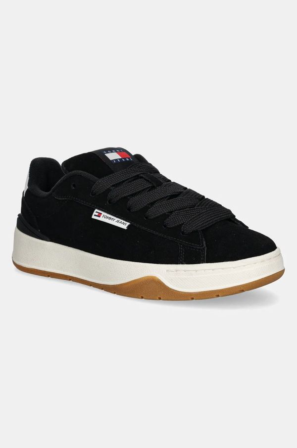 Tommy Jeans Superge iz semiša Tommy Jeans TJW SKATE SNEAKER črna barva, EN0EN02677