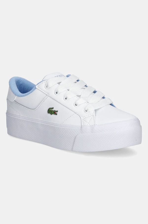 Lacoste Superge Lacoste ZIANE PLATFORM LEATHER bela barva, 48CFA0004