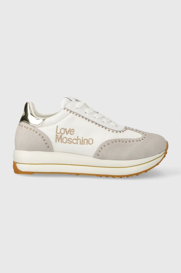 Love Moschino Superge Love Moschino bela barva, JA15054G1IIND10A