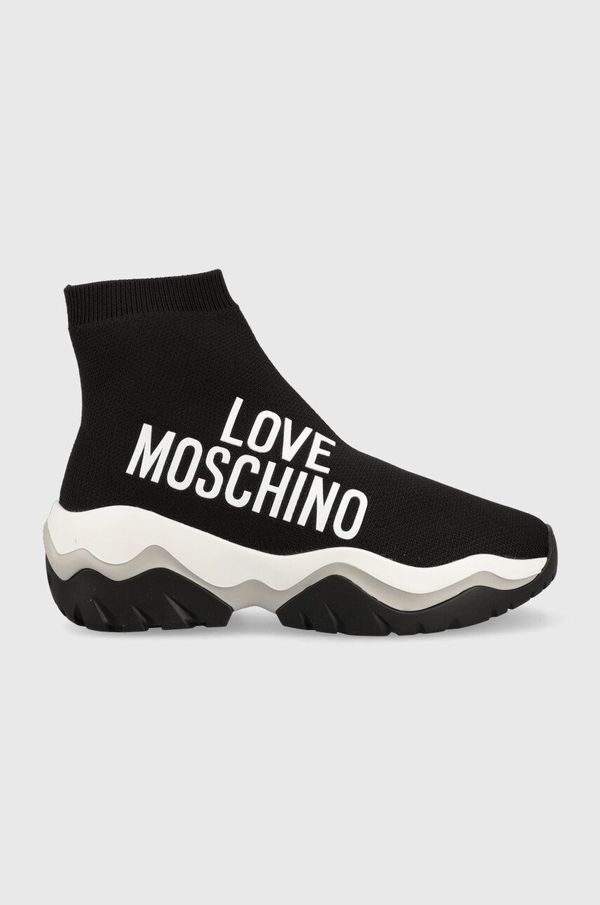 Love Moschino Superge Love Moschino Sneakerd Roller 45 črna barva, JA15564G1G