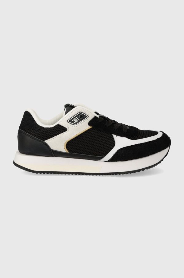 Tommy Hilfiger Superge Tommy Hilfiger ESSENTIAL ELEVATED RUNNER črna barva, FW0FW07700