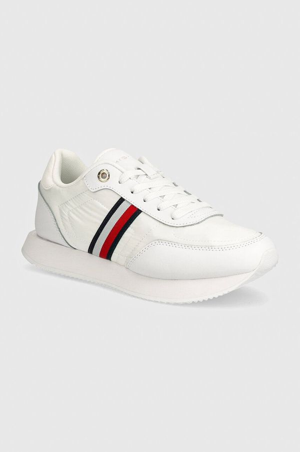 Tommy Hilfiger Superge Tommy Hilfiger ESSENTIAL RUNNER GLOBAL STRIPES bela barva, FW0FW08005