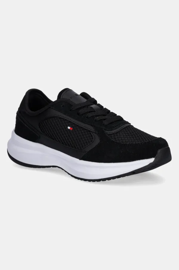 Tommy Hilfiger Superge Tommy Hilfiger SPORTY RUNNER ženske, črna barva, FW0FW08644
