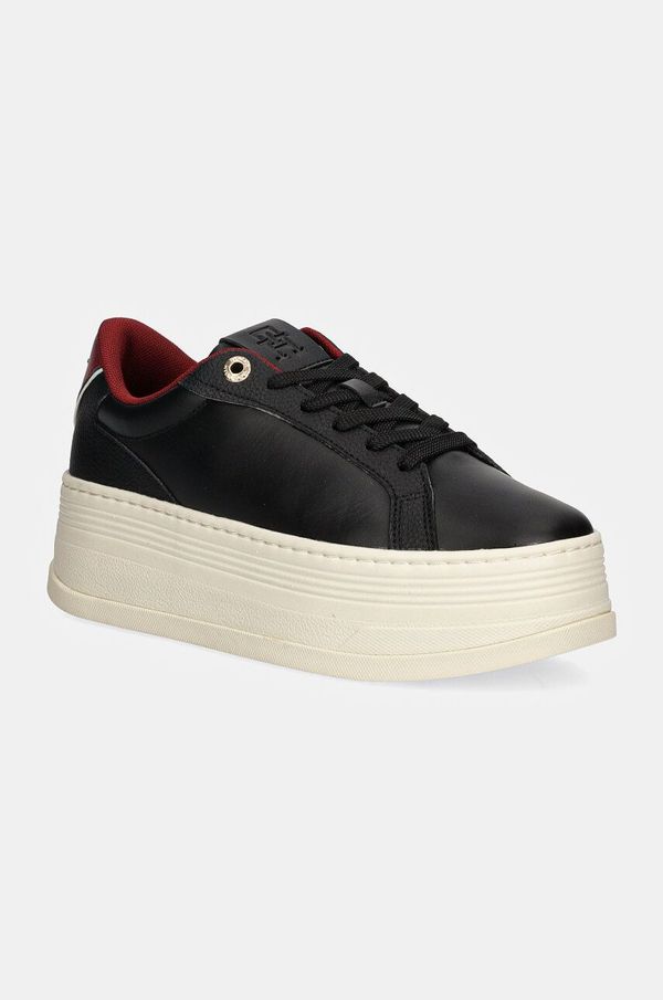 Tommy Hilfiger Superge Tommy Hilfiger TH PLATFORM SNEAKER TRIANGLE črna barva, FW0FW08115