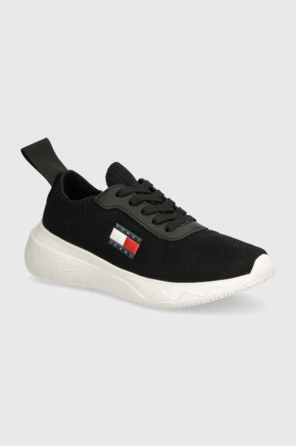 Tommy Jeans Superge Tommy Jeans TJW KNIT RUNNER črna barva, EN0EN02564