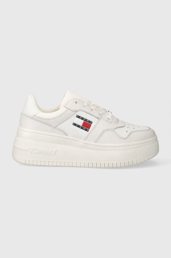 Tommy Jeans Superge Tommy Jeans TJW RETRO BASKET FLATFORM bela barva, EN0EN02536