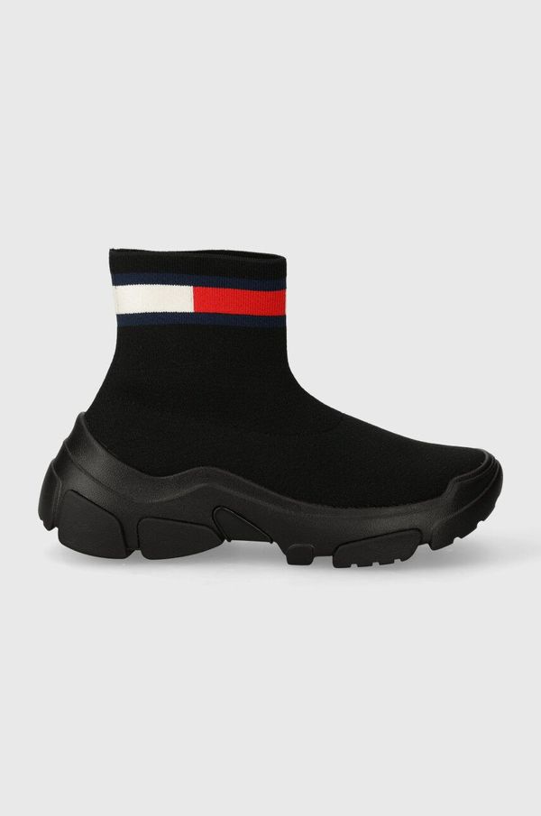 Tommy Jeans Superge Tommy Jeans TJW SOCK BOOT črna barva, EN0EN02446