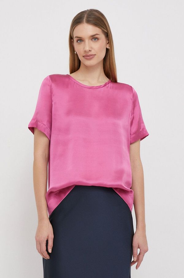 Sisley Svilena bluza Sisley roza barva