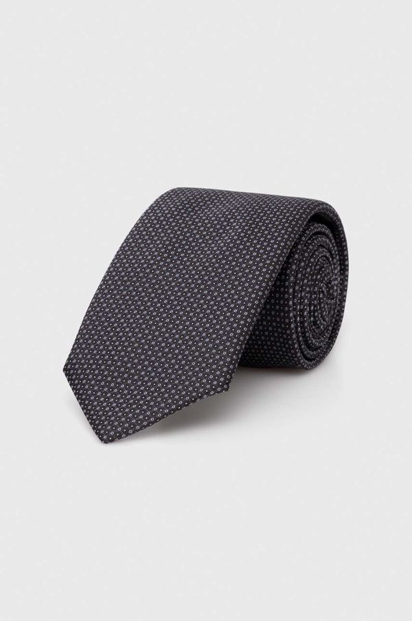 Boss Svilena kravata BOSS črna barva