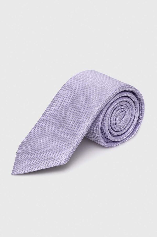 Boss Svilena kravata BOSS vijolična barva
