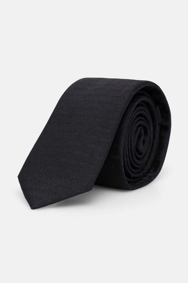 Hugo Svilena kravata HUGO črna barva, 50520636