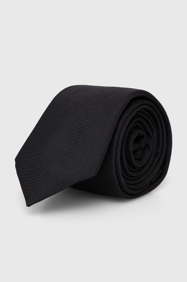 Hugo Svilena kravata HUGO črna barva