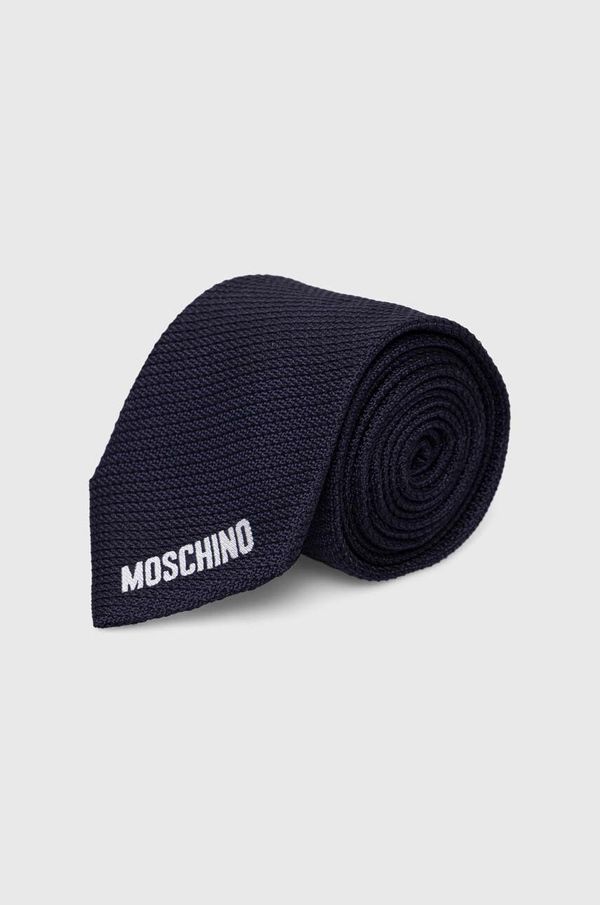 Moschino Svilena kravata Moschino mornarsko modra barva