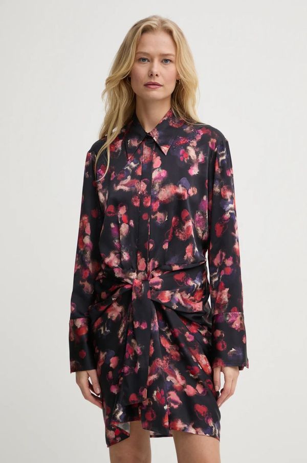 A.L.C. Svilena obleka A.L.C. Mia črna barva, 6DRES00097