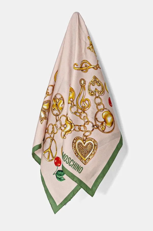 Moschino Svilena ruta Moschino roza barva, M3217 3549