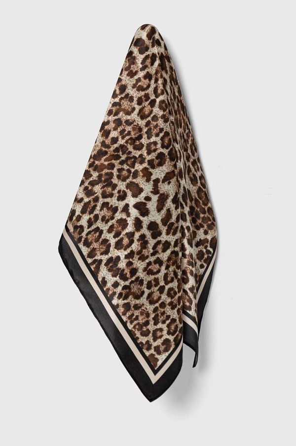 Answear Lab Svilena rutica Answear Lab rjava barva