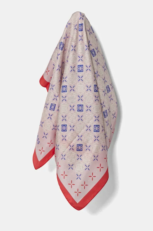 Guess Svilena rutica Guess ženska, roza barva, AW5294 SIL53