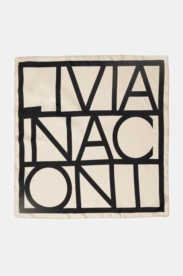 Liviana Conti Svilena rutica Liviana Conti bež barva, A5SF11