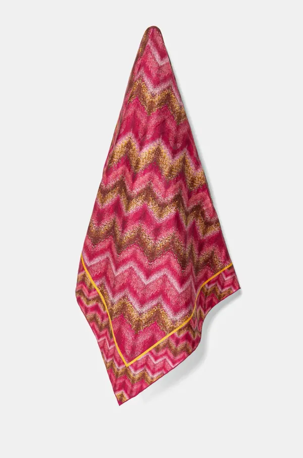 Missoni Svilena rutica Missoni ženska, roza barva, FO41TWDA043