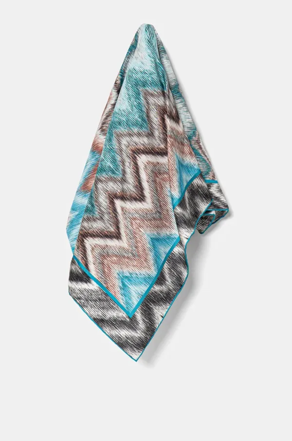 Missoni Svilena rutica Missoni ženska, siva barva, FO41TWDA045