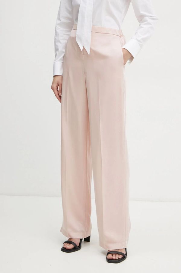 Theory Svilene hlače Theory roza barva, K0502208