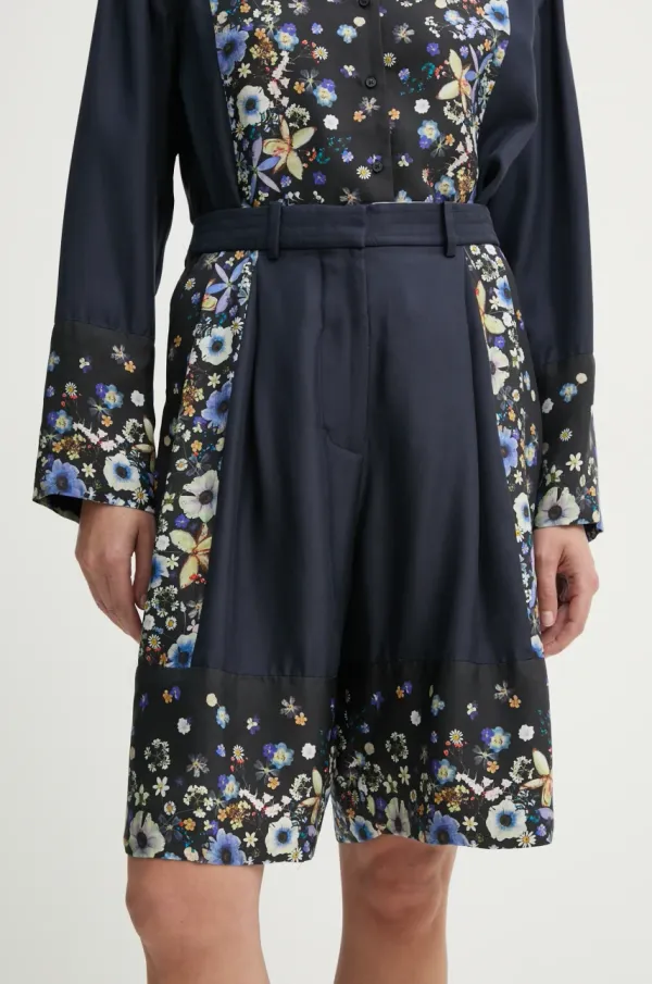 MUNTHE Svilene kratke hlače MUNTHE FABIANE mornarsko modra barva, 251140125118