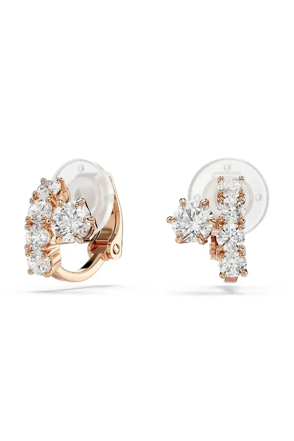 Swarovski Swarovski uhani na sponko ženski pozlačeni s kubičnim cirkonijem MATRIX