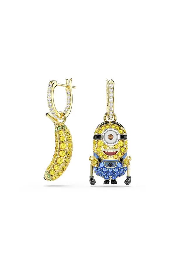 Swarovski Swarovski uhani ženski pozlačeni s Swarovski kristalom MINIONS