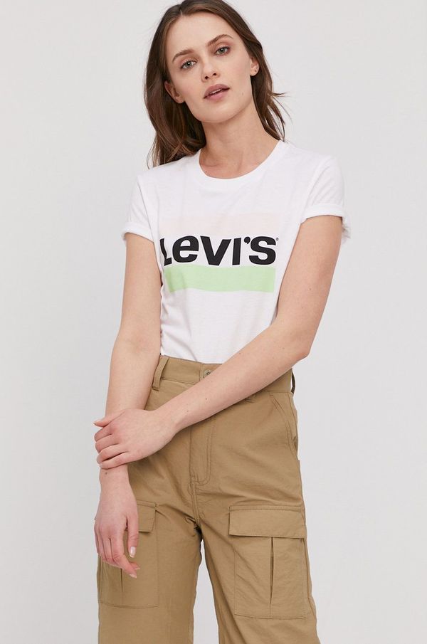 Levi's T-shirt Levi's bela barva