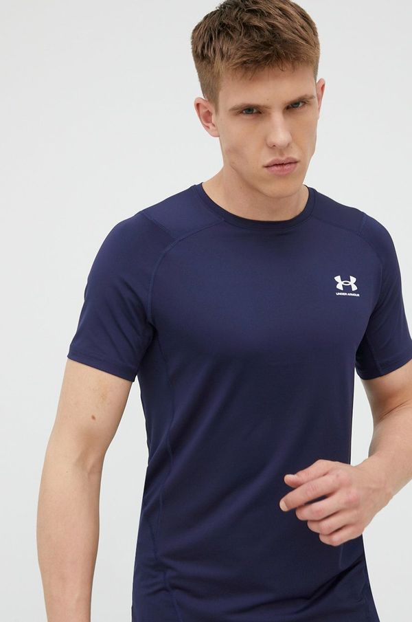 Under Armour T-shirt za vadbo Under Armour mornarsko modra barva