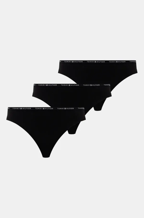Tommy Hilfiger Tangice Tommy Hilfiger 3-pack črna barva, UW0UW05756