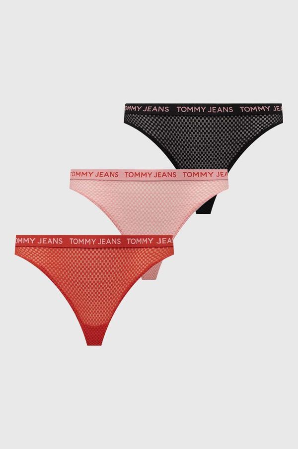 Tommy Jeans Tangice Tommy Jeans 3-pack črna barva