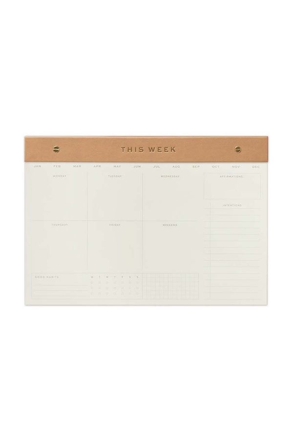 Designworks Ink Tedenski planer Designworks Ink Weekly Notepad Camel