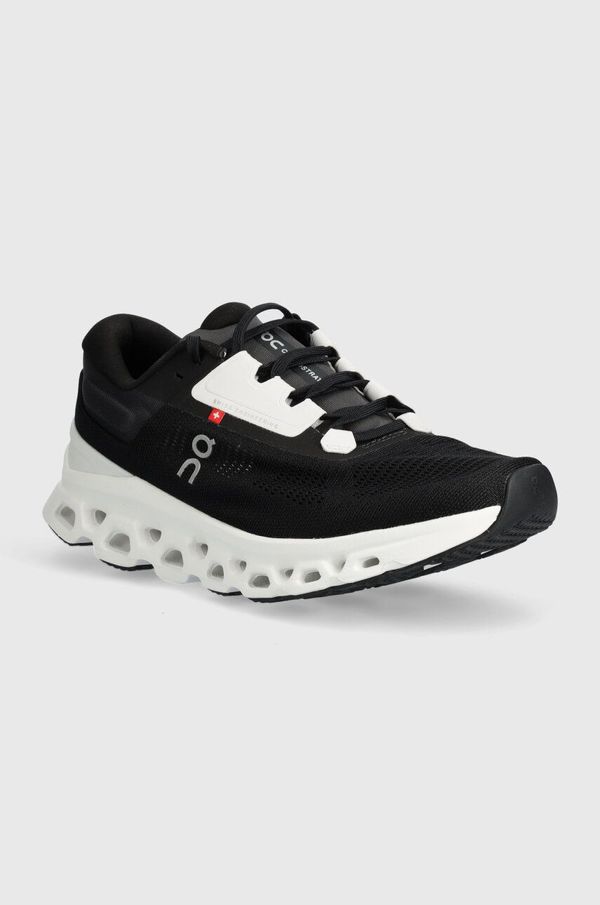On-running Tekaški čevlji On-running Cloudstratus 3 črna barva, 3WD30121197