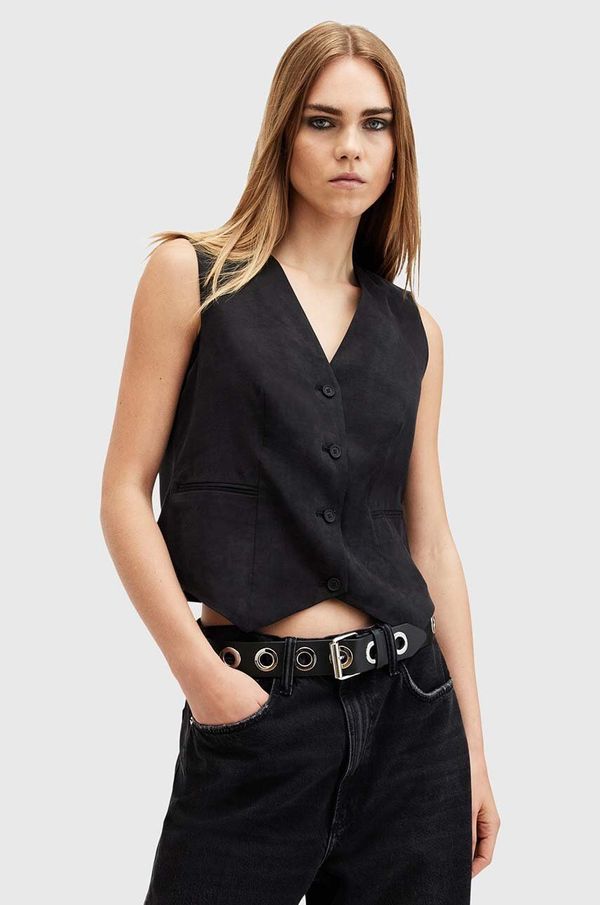 AllSaints Telovnik AllSaints AVERIE TEN WAISTCOAT ženski, črna barva, W028QC