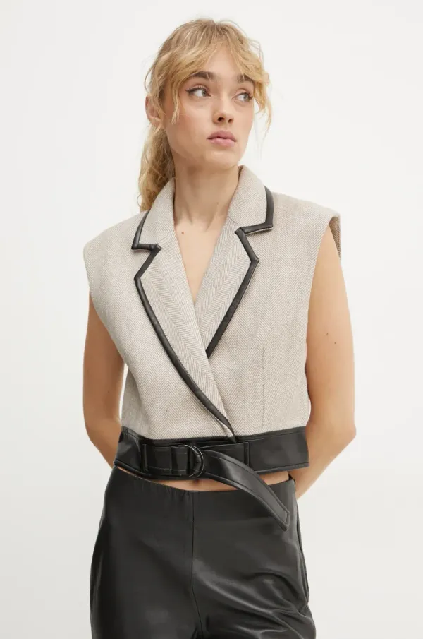 Bruuns Bazaar Telovnik s primesjo volne Bruuns Bazaar bež barva, BBW4291