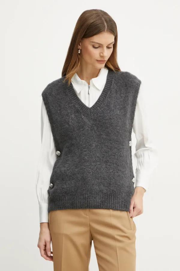 Morgan Telovnik s primesjo volne Morgan MPLUIE siva barva, MPLUIE