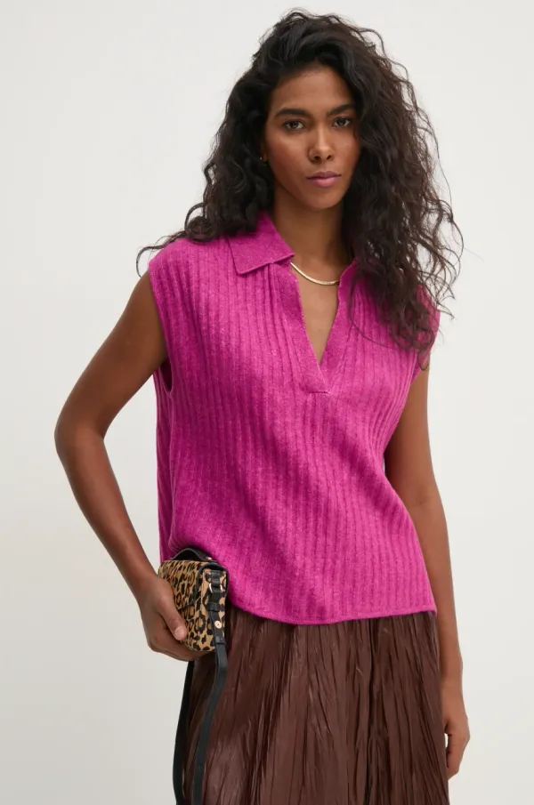 Pedro del Hierro Telovnik s primesjo volne Pedro del Hierro vijolična barva, 5508907