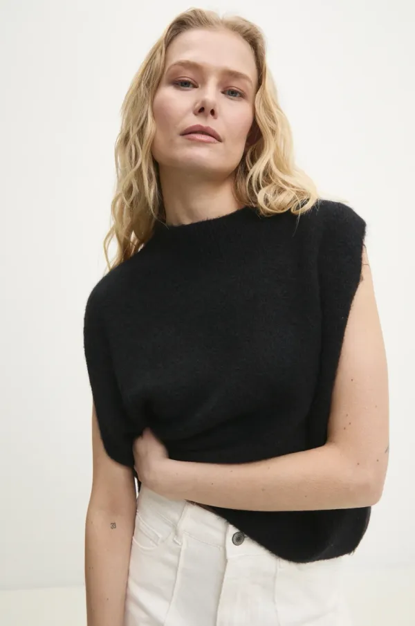 Answear Lab Telovnik za volno Answear Lab ženski, črna barva