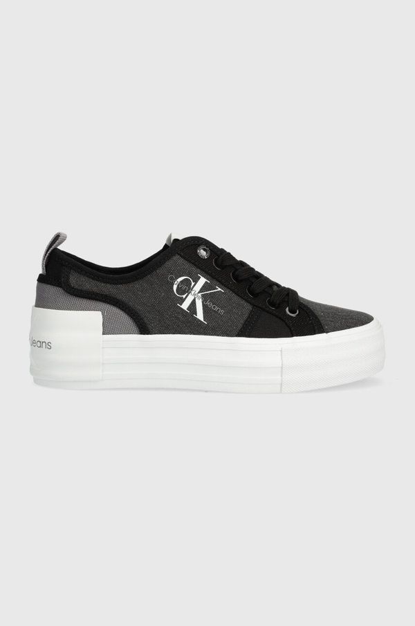 Calvin Klein Jeans Teniske Calvin Klein Jeans BOLD VULC FLATF LOW CS ML BTW ženske, črna barva