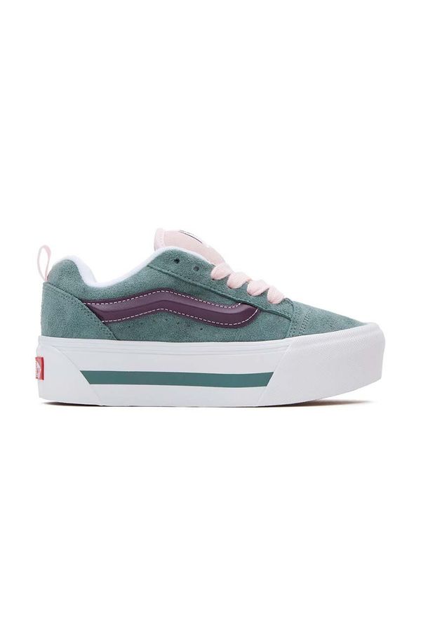 Vans Teniske iz semiša Vans Knu Stack zelena barva, VN000CP69Q61