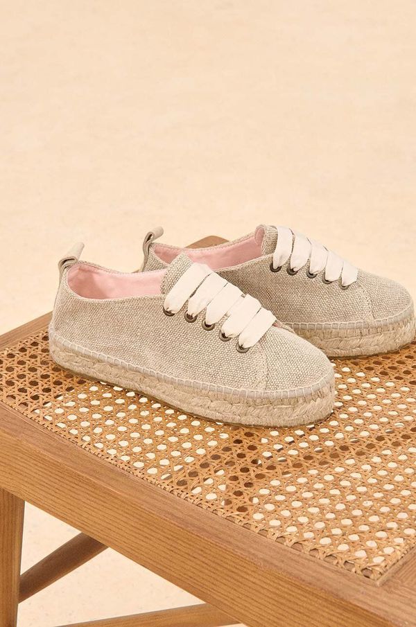 Manebi Teniske Manebi La Havana Lace-Up Espadrilles ženske, bež barva, O 7.1 E0