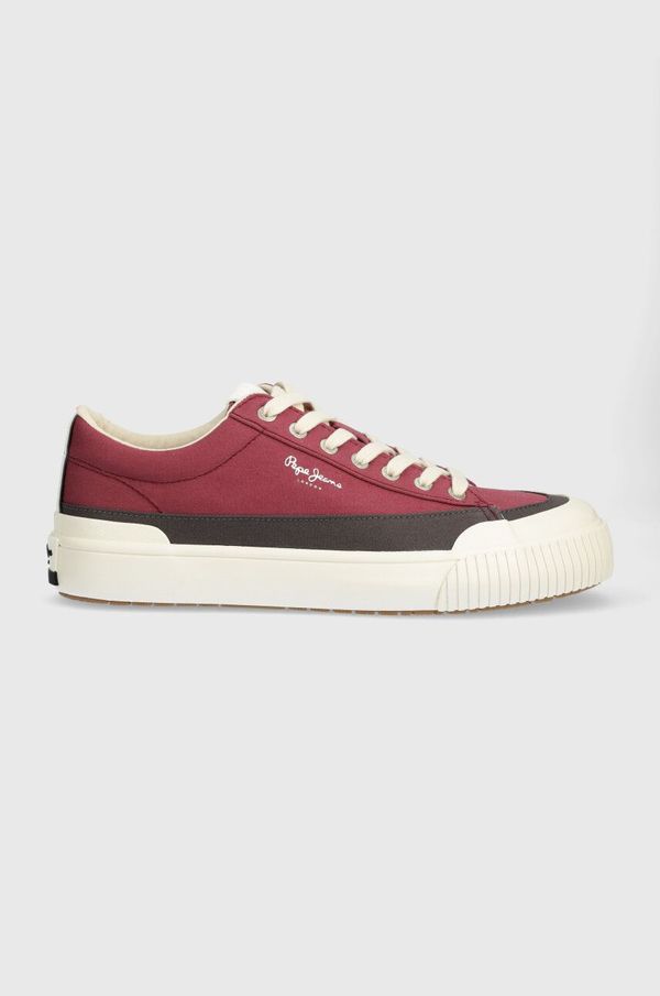 Pepe Jeans Teniske Pepe Jeans PMS31043 moške, bordo barva, BEN BAND M