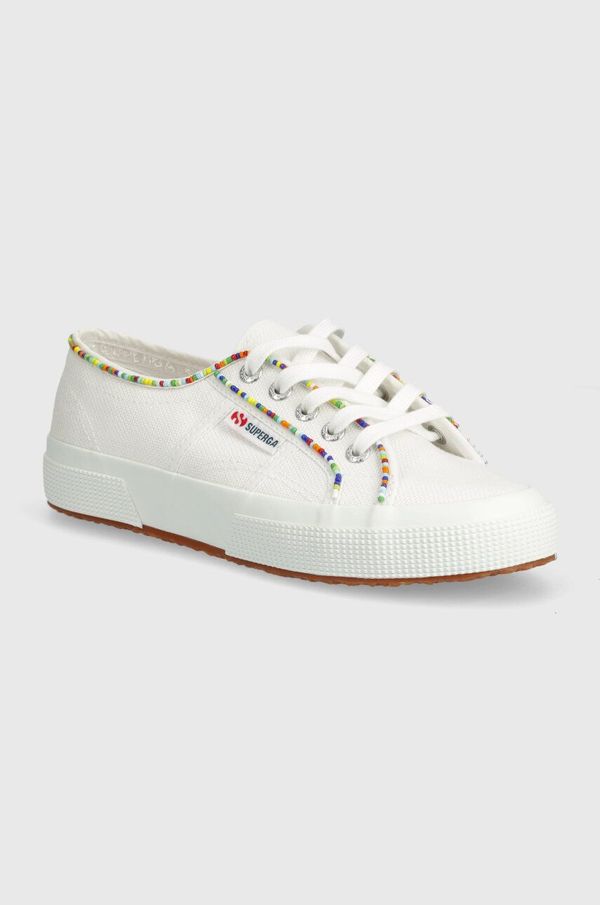 Superga Teniske Superga 2750 MULTICOLOR BEADS ženske, bela barva, S31352W